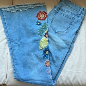 Embroidered Flare Jeans